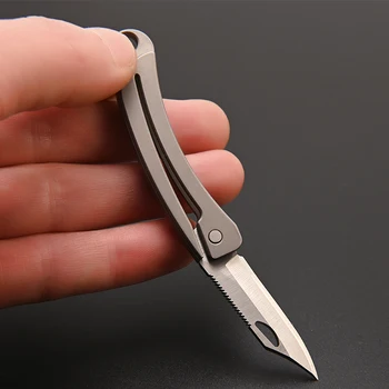 

Titanium Alloy Folding Knife Mini Portable Keychain EDC Disassembly Express Knife Sharp Portable Folding Self-defense Knife
