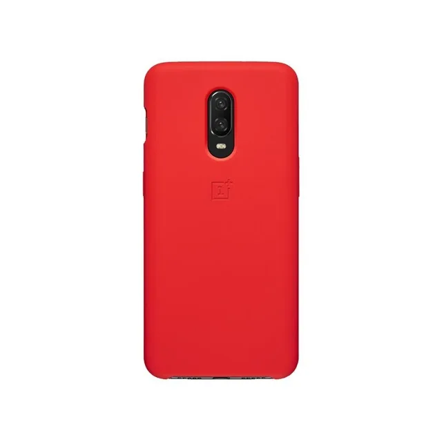 Официальный Oneplus 6/6 T чехол на заднюю панель силиконовый песчаник нейлоновый Карбон бампер - Цвет: silicone Red