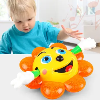 

1 Set LED Rotation Electric Music Lighting Sunflower Universal LED Light Colorful 360 Degree Rotation Toy Flower Kids Gifts