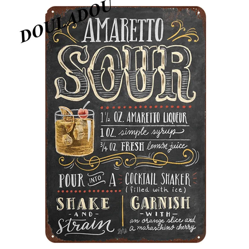 [Douladou] Мята Julep Passionfruit коктейль для бара Металлические Вывески Декор Винтаж оловянные вывески для паба магазин отель декор настенные вывески 20x30 см - Цвет: 14