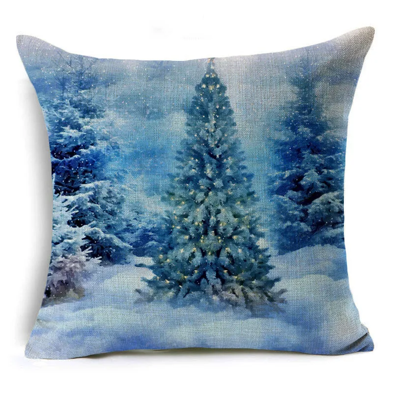 CANIRICA, Рождественская наволочка для дивана, наволочка для подушки 45x45 см, рождественские украшения для дома, наволочка для подушки, льняная наволочка, Cojin, домашний декор - Цвет: As Picture