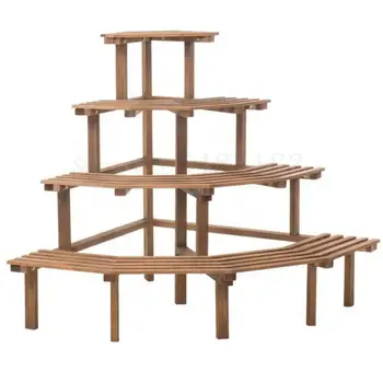 

Solid wood corner flower shelf succulent multi-layer indoor space saving floor-standing balcony wood plant flower pot stand spec