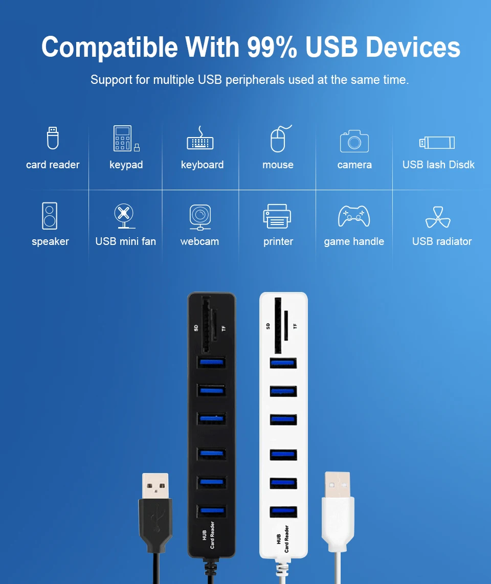 Usb-концентратор 3,0 Мульти USB 3,0 концентратор разветвитель порт 3/6 несколько USB концентратор SD кардtf Кардридер высокоскоростной USB комбо для компьютера ноутбука