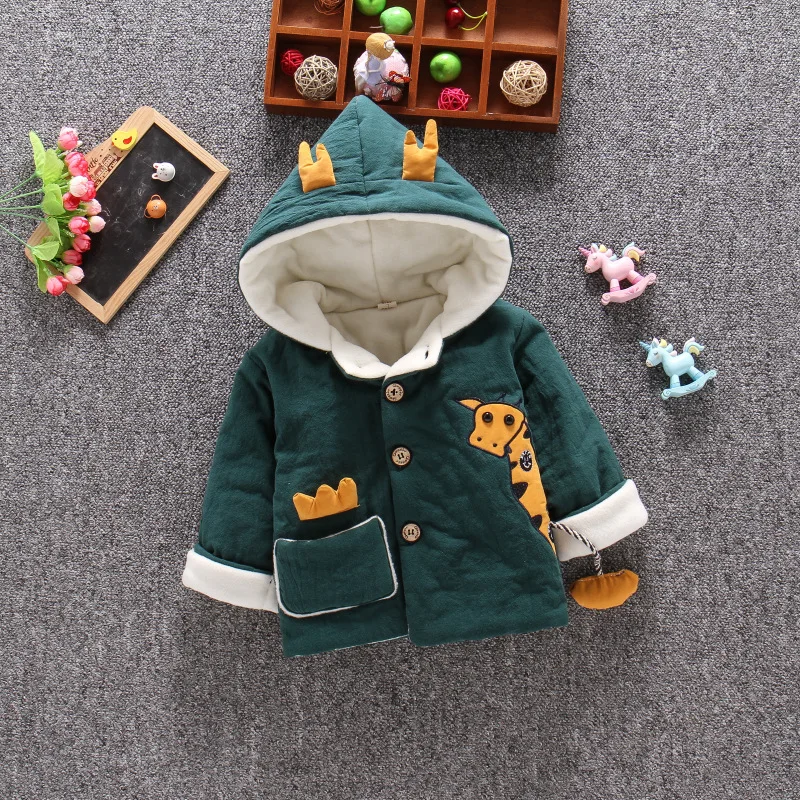  Children's Clothes Winter Coat Cotton Warm Boys Girls Jackets Fashion Baby Cartoon Hooded Thicken W
