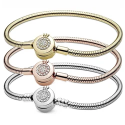Jewelry For Women Pulseras Plata 925 Mujer Bangle Fit Original Pandora DIY Feminino Charm Sterling Silver Bead Beadeds Bracelets