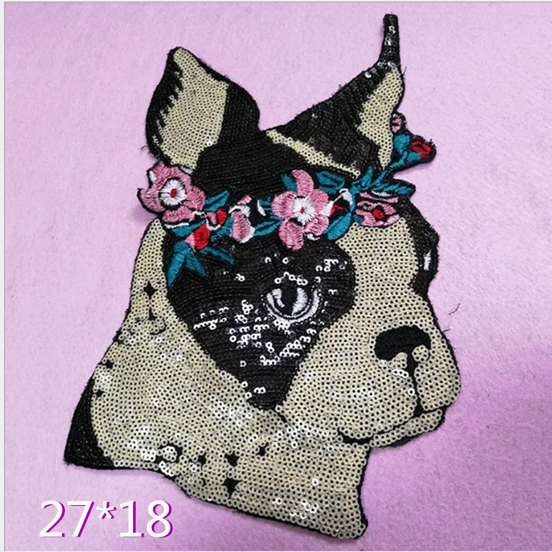 

Dog Head Embroidered Cloth With Computer Embroidered Badge Cartoon Animal Character Embroidered Cloth With Patch