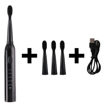 

Electric Toothbrush Adult Children Timer Brush 5 Mode USB Charger Rechargeable Tooth Brushes Replacement Heads Set