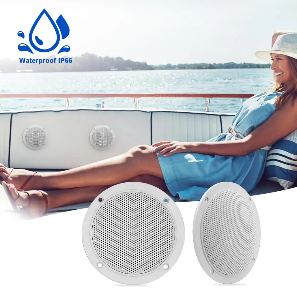 120Watts 4 inch Marine Boat Waterproof Speakers Motorcycle Speaker Audio Stereo System For ATV UTV Yacht Outdoor Golf Carts SPA