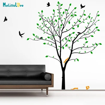 

Big Spring Tree wall decor Baby Room Sticker kids nursery huge decal branches birds and squirrels BB044