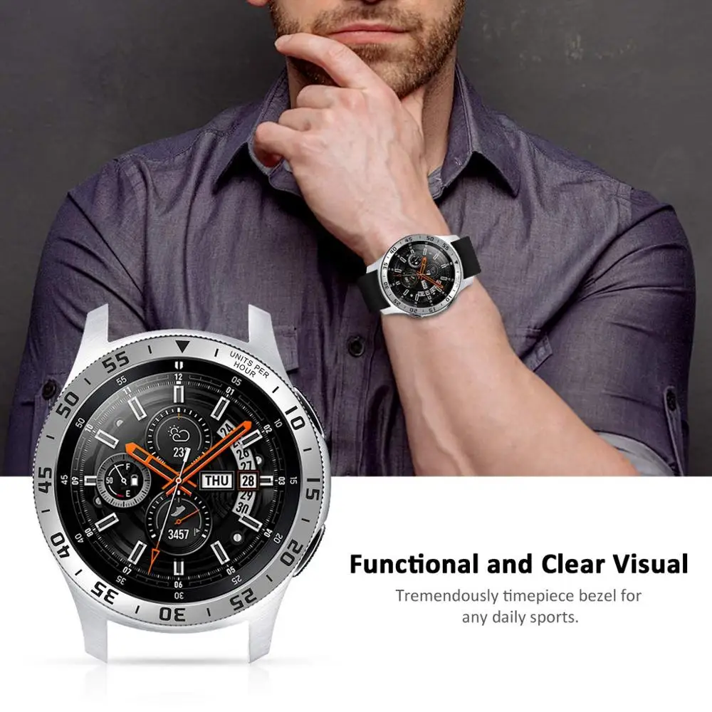Стильный металлический ободок для samsung Galaxy Watch 46 мм браслет с защитой от царапин
