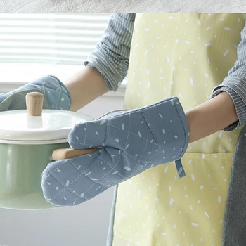 

New 1 Pair Microwave Glove BBQ Oven Baking Hot Pot Mitts Cooking Heat Resistant Kitchen Mittens
