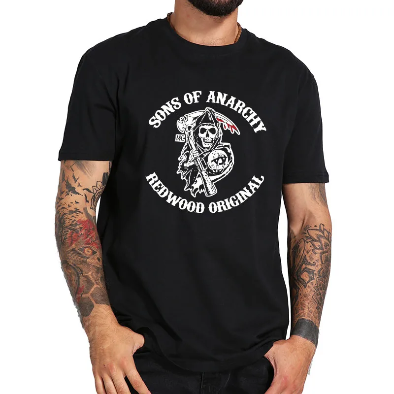 Sons of Anarchy T-Shirt SAMCRO Redwood Original T Shirt 100% Cotton Fitness EU Size Premium Tee Tops | Мужская одежда