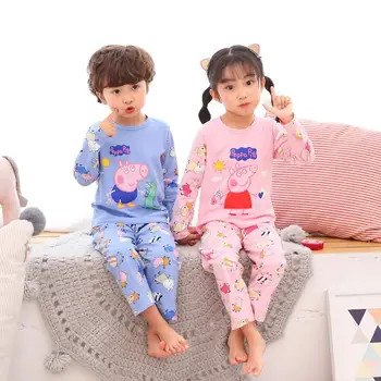 

Peppa Pig George Boy Girl Pajama Summer Sleepwear Suit Nightwear Pajama Clothes Long Sleeve Cartoon Pajama Set Children's Pujama
