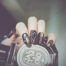 Маникюр конечный продукт онлайн Стиль Знаменитостей INS металлический круглый носок Мода поддельные ногти конечный продукт маникюр патч S46