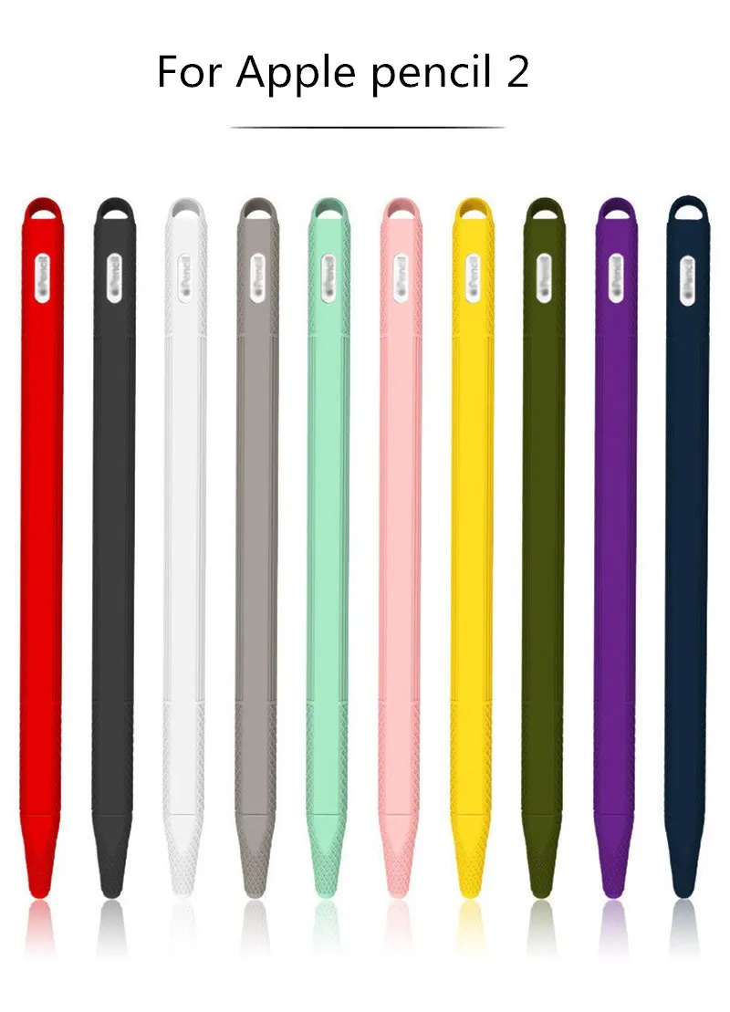 Цветной мягкий силиконовый совместимый для Apple Pencil 2/1 чехол совместимый для iPad планшета стилус защитный чехол