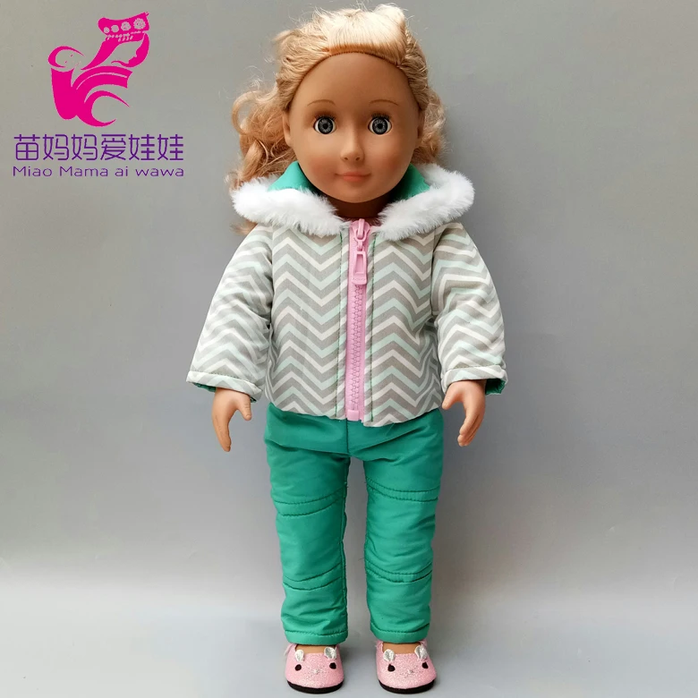 43 cm Baby Doll Clothes Winter Ski Jacket Pants Set 18 Inch Girl Doll Coat Dolls Clothes