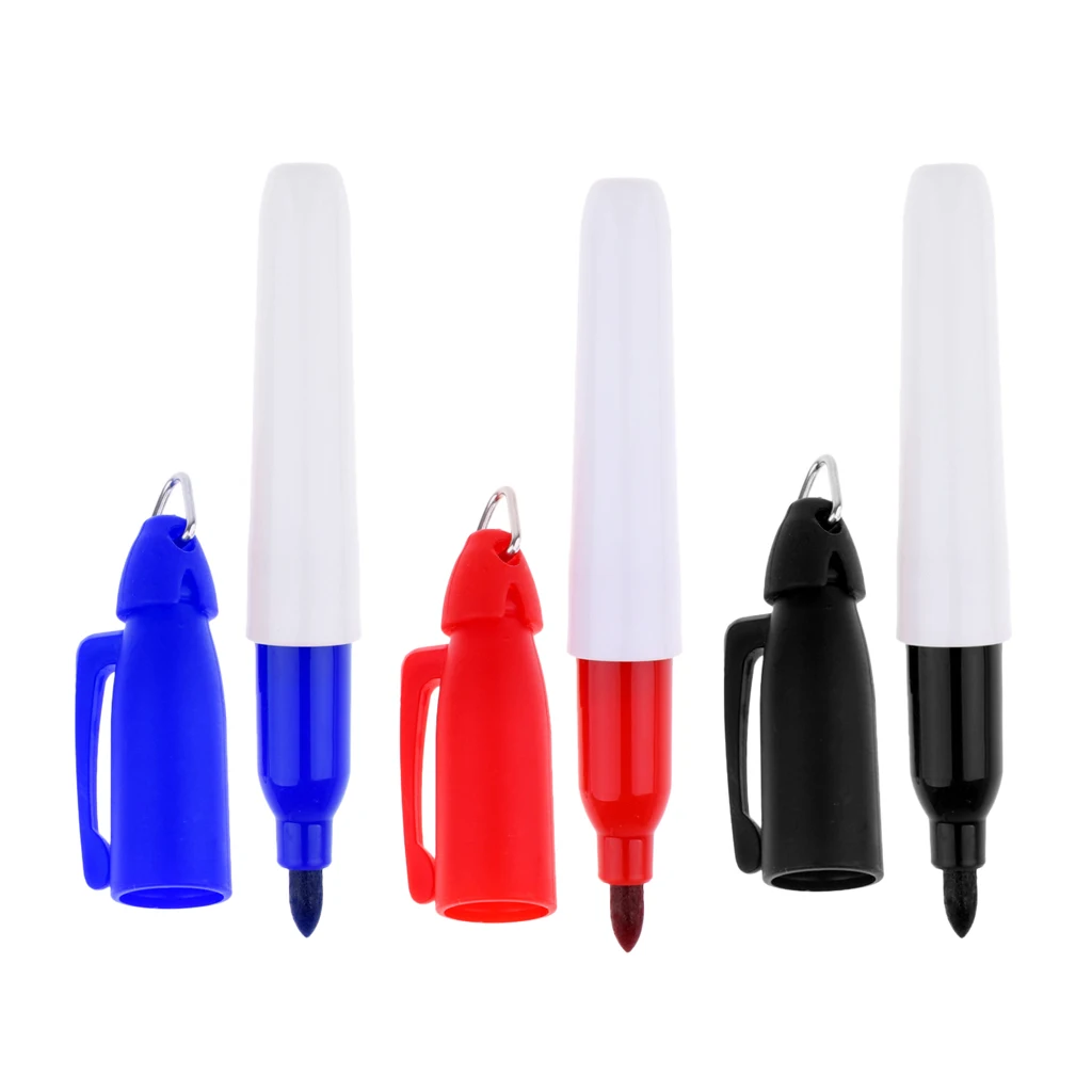 

3Pcs Fine Point Permanent Golf Ball Marker Pen Template Drawing Alignment Tool