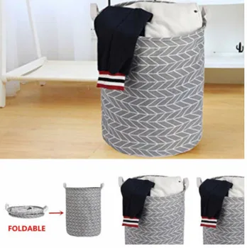 

2020 HOT Folding Geometry Canvas Printing Kids Toys Dirty Washing Clothes Toys Storage Bucket Dirty Laundry Basket