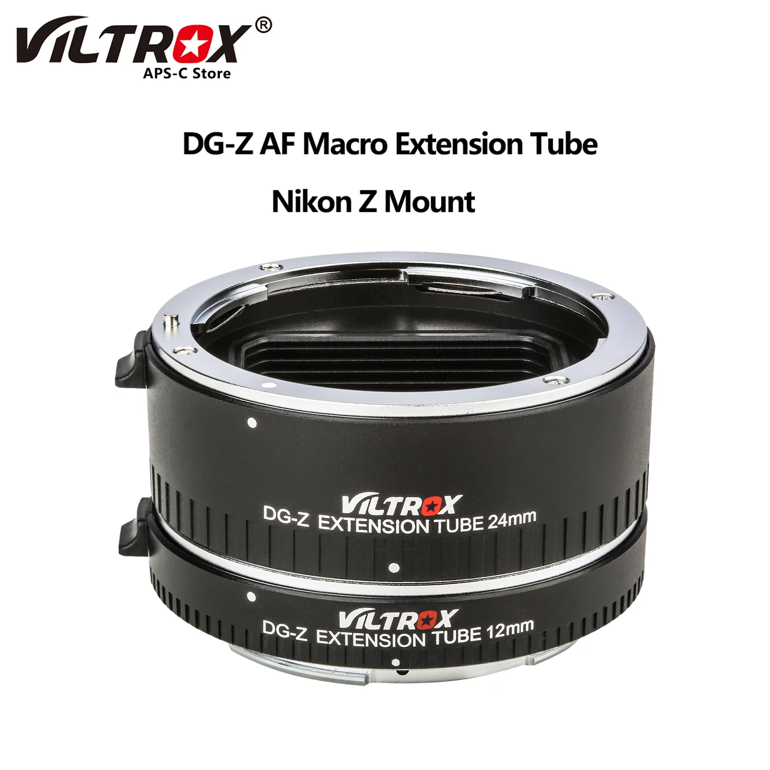 Viltrox Dg-Z Auto Focus Af Macro Extension Tube Anello Adattatore Obiettivo (12Mm + 24Mm) Regolazione Apertura Per Obiettivo Fotocamera Nikon Z Mount 