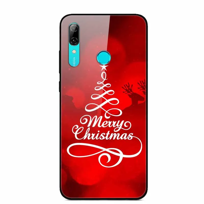 Рождественский чехол для huawei P Smart закаленное стекло, жесткий чехол для телефона huawei P Smart чехол PSmart Pro чехлы для P Smart Z - Цвет: 17