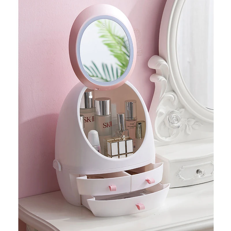 

Transparent Cosmetic Organizer Creative Makeup Storage Box Portable Desktop Organizer Drawer Storage Bins Waterproof Beauty Box