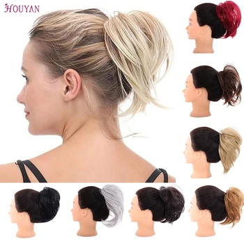 

HOUYAN Fashion Elastic Scrunchie Hair Rope Rubber Band Chignon Synthetic Wrap Ponytail Hair Bun Donut Updo Hairstyle
