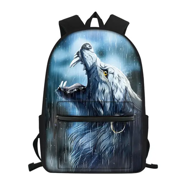 CDWX3755Z58 HaoYun детский маленький холщовый рюкзак "Fantasy Wolf" узор школьные сумки Kawaii Animal Prnts детские дорожные рюкзаки - Color: CDWX3755Z58