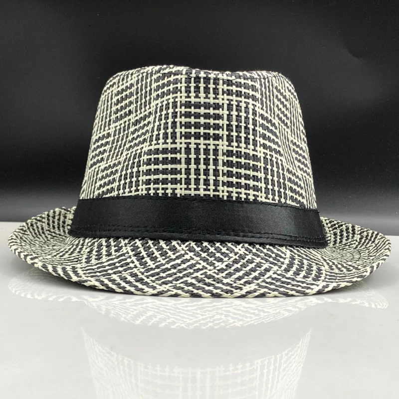 Модные летние соломенные мужские шляпы «Fedora» Мужская Гангстерская шляпа Кепка летняя пляжная шляпа Панама шляпа сомбреро шляпа с полями для путешествий