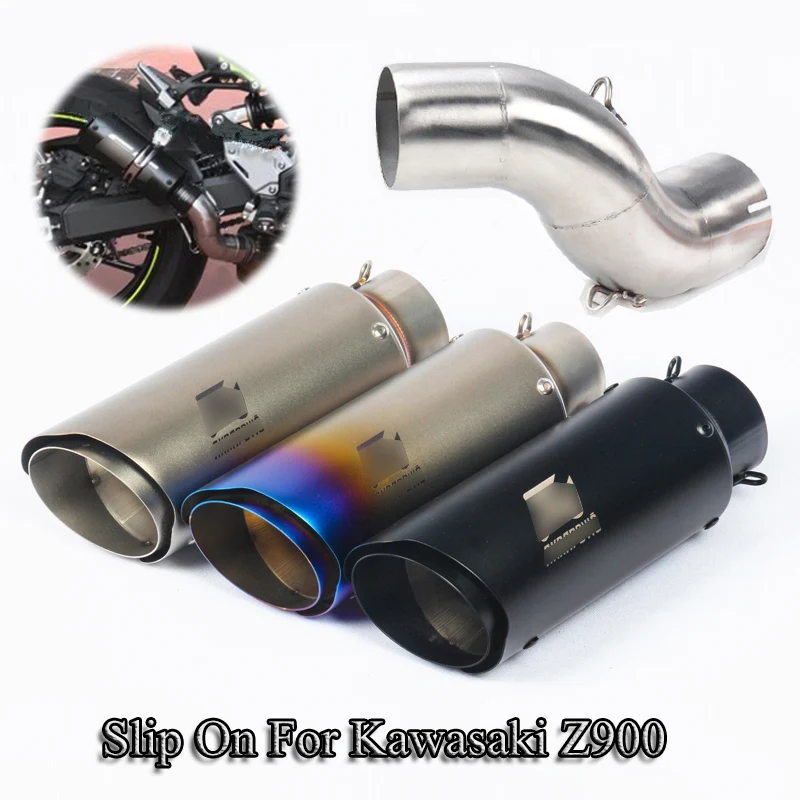 

Slip On Z900 Stainless Steel 51MM Exhaust No DB Killer Muffler Tips Tail Pipe Middle Tube For Kawasaki Z900 Motorcycle Modified