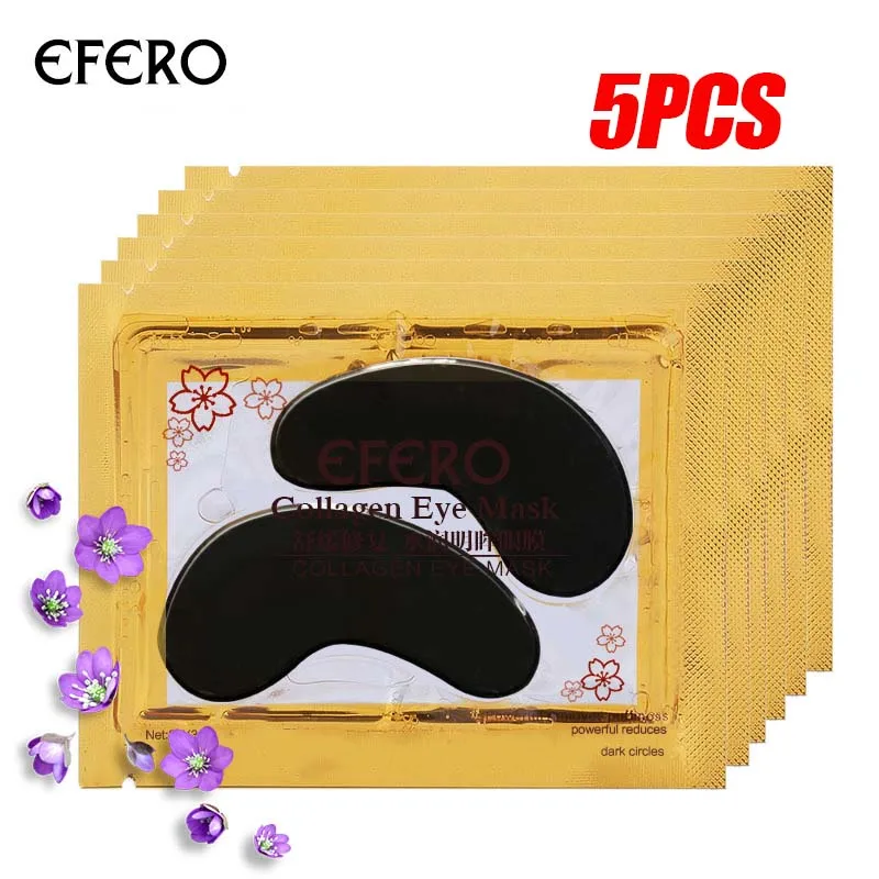 

5pairs Gold Crystal Collagen Eye Mask Eye Patch Anti-Aging Wrinkle Face Mask for The Eye Dark Circle Remover Gel Skin Care TSLM1