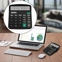 Calculatrice plastique de bureau, calculette rechargeable au solaire, capacité de 12 bits, ordinateur parfait pour les finances en entreprise 