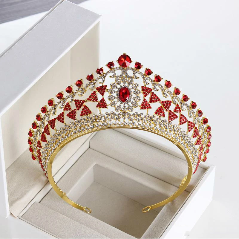 

Luxury Full Circle Tiaras Pageant Clear Austrian Rhinestones King Queen Princess Crowns Wedding Bridal Brides Crown Party