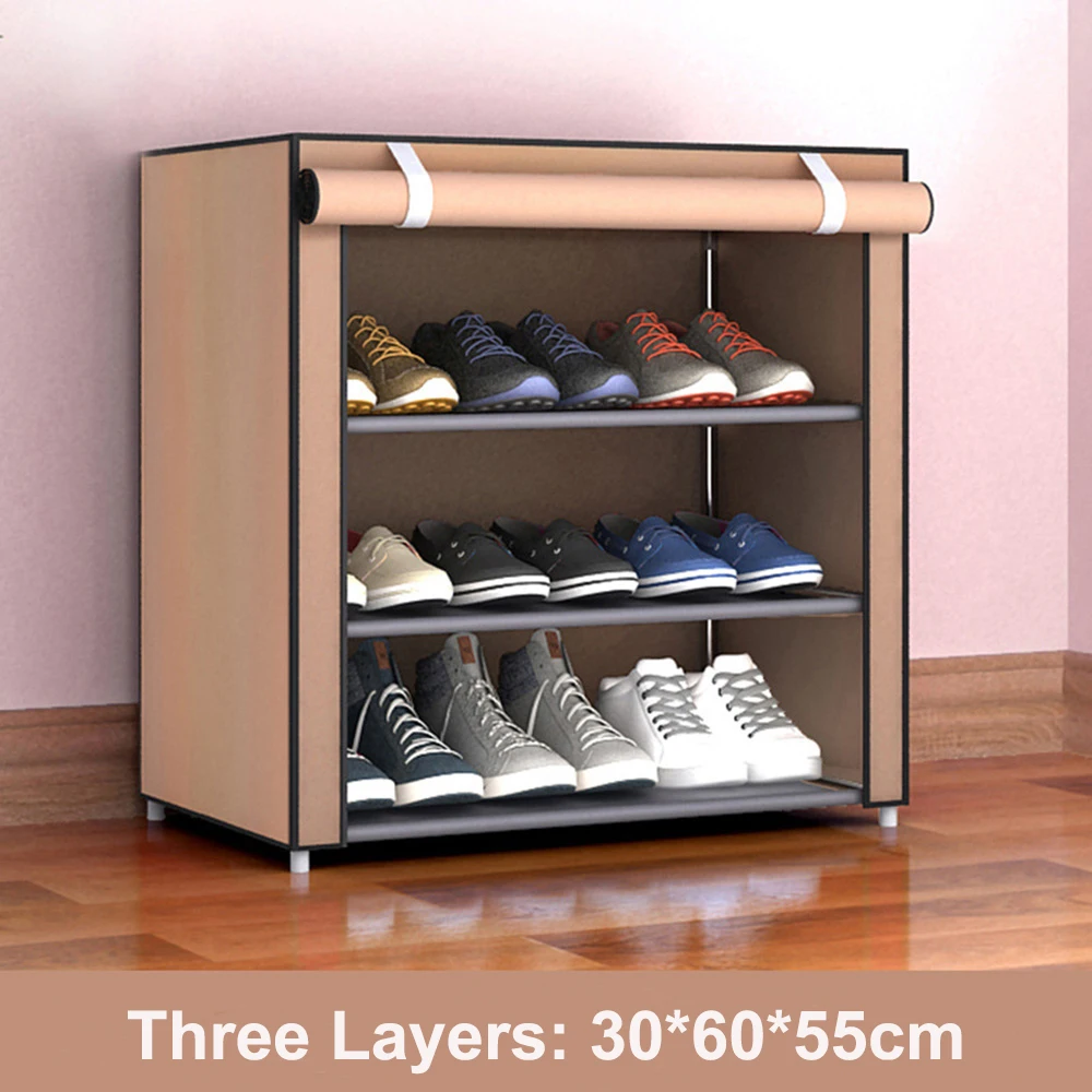 Coffee 3 Layers 4/5/7 слоев пыле полка для обуви Большой нетканый материал обуви стойки Органайзер для хранения обуви домашняя обувь держатель стойки Шкаф с полками - Цвет: Coffee 3 Layers