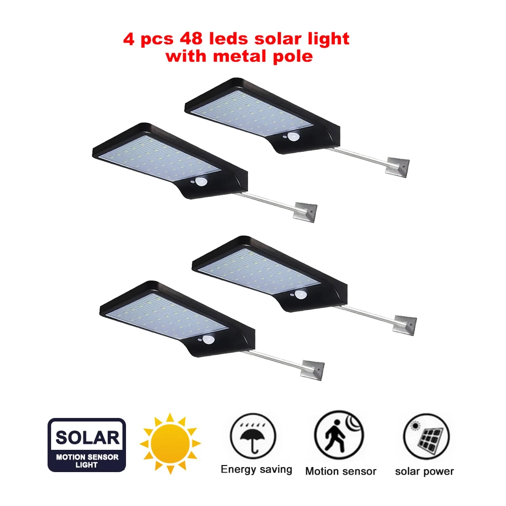 Solar Gutter Lights 2 Pcs Led Street Wall Pole Outdoor Waterproof Motion Sensor Landscape Walkway Lights Home Garden Worldenergy Ae