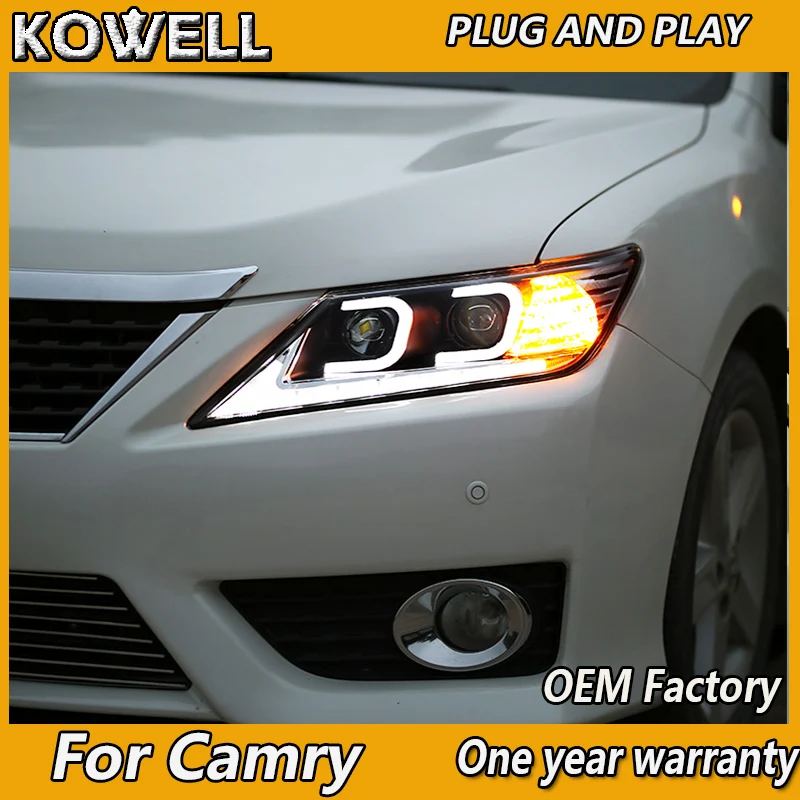 

Автомобильная фара KOWELL, чехол для Toyota Camry V50, фары 2012, 2013, 2014, светодиодные фары DRL H7, Ксеноновые фары ближнего света bi-xeno
