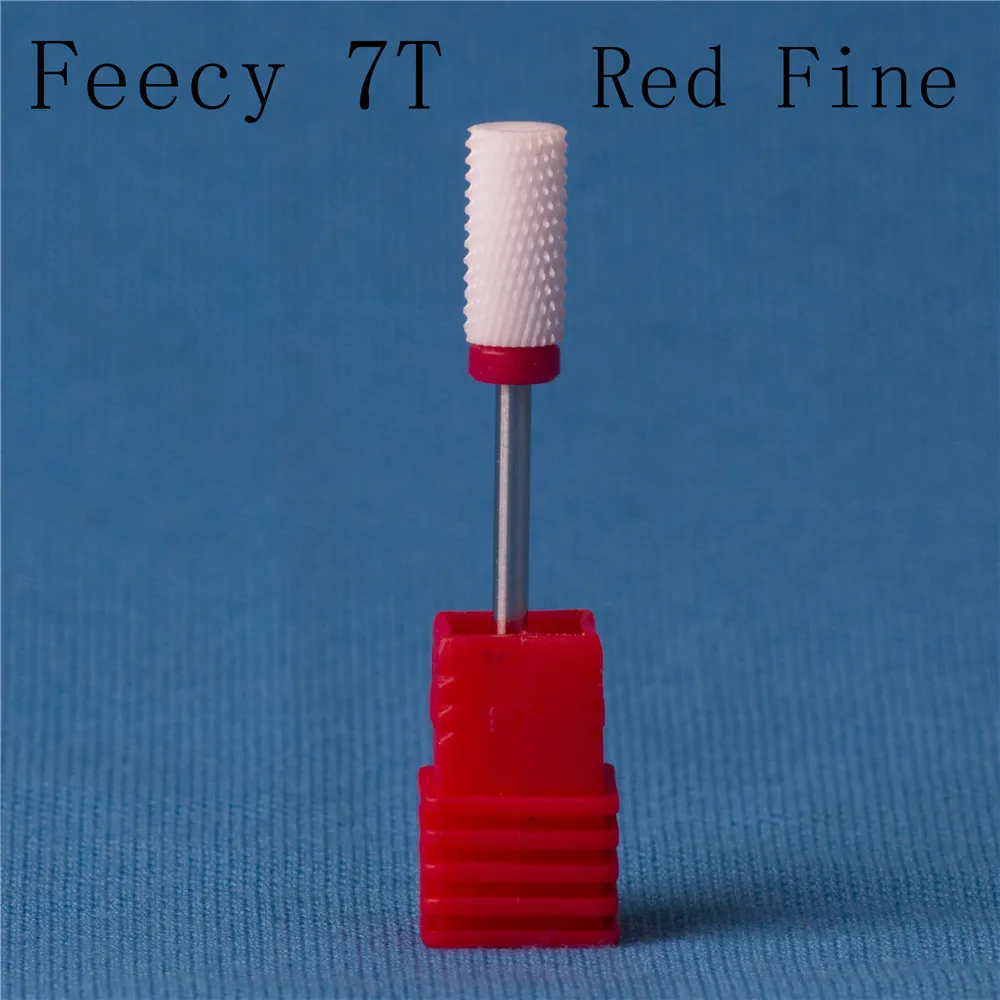 Фреза для маникюра, керамическая фреза для маникюра, набор фрез для педикюра, электрическая пилка для ногтей, фрезы для ногтей - Цвет: Feecy 7T Red F