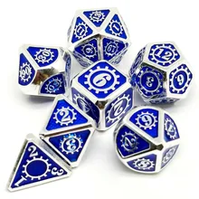 DND Dice Set Metal Polyhedral Dice For DND Gaming Dice For RPG Games D&D Dice Set Digital Metal Dice Set D4 D6 D8 D10 D12 D20(China)