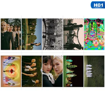 

10Pcs/Set Red Velvet Perfect Sticky Crystal Photo Card Sticker Photograph LOMO Cards