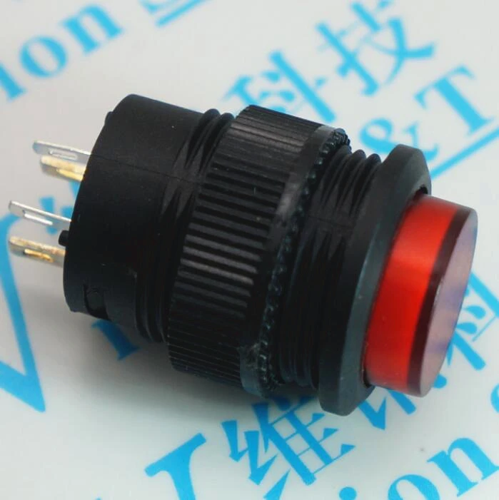 

Interlocking 5PCS R16-503AD red light self-locking button switch circular 16MM 3A / 250V