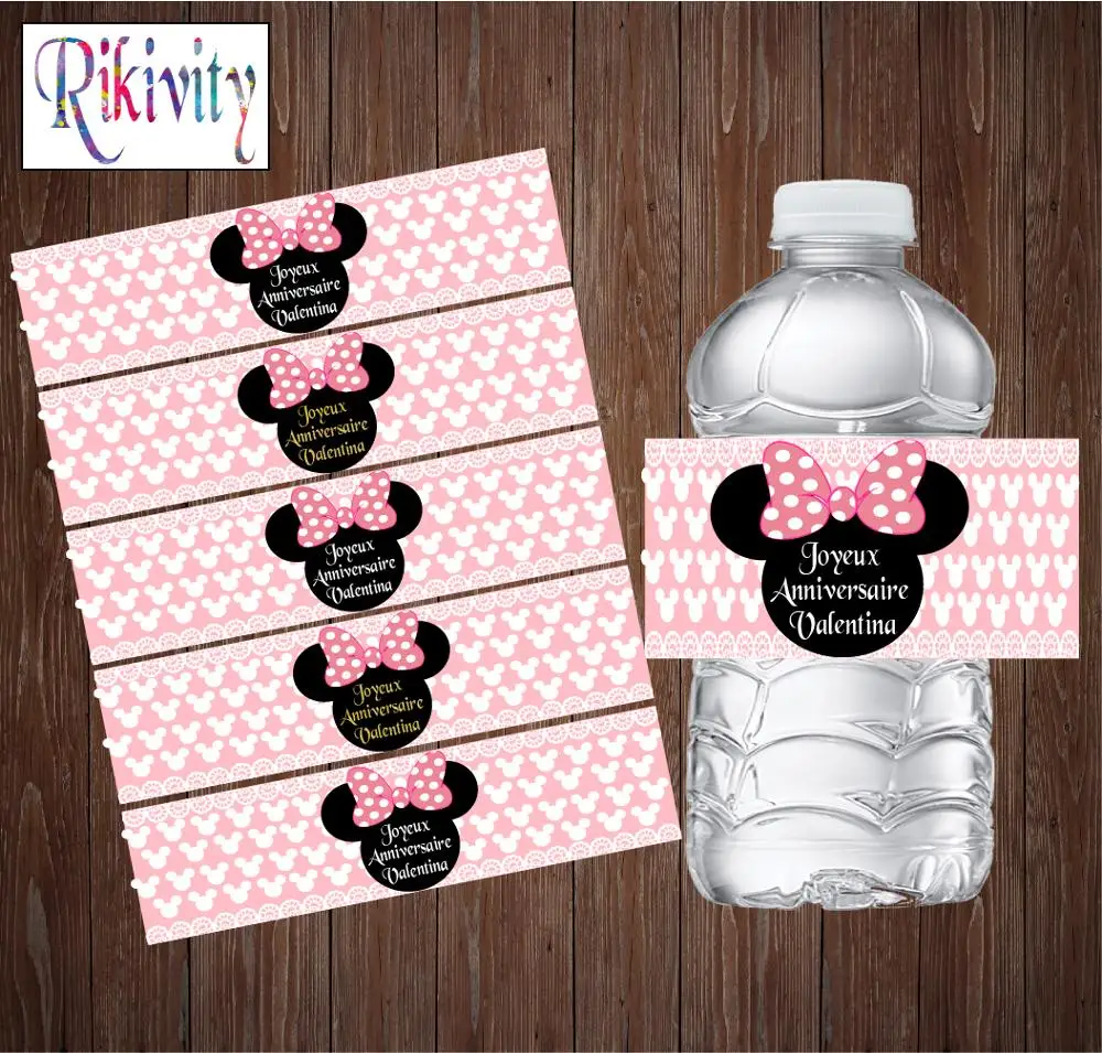 PERSONALISED BABY SHOWER STRIPES WATER BOTTLE LABELS PARTY FAVOURS DECORATIONS