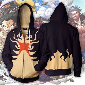 

ONE PIECE Monkey Luffy Cosplay Costumes 2019 Men's fashion zip-up Hoodies Sweatshirts 3D printed cardigan anime hoodie jacket