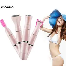 Manooby 4 в 1 Женская эпиляция Женская бритва Женский бритвенный станок электрический триммер бритва бикини для бровей лица подмышек