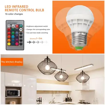 

LED Bulb RGB AC85-265V Light Bulb Home Decor Color Changing Atmosphere Rendering Eco-Friendly Room Lighting Bright Luminous