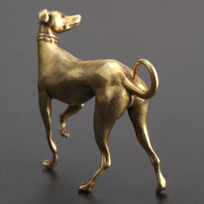 1*Solid Copper Dog Handmade Crafts Ornaments Figurines Small Statue Figurine Miniature Home Store Office Decoration