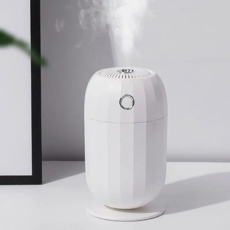 Night Light LED Lamp Mini Barrel Air Humidifier Aroma Essential Oil Diffuser USB Fogger Mist Maker Home Car 300mL New 2019