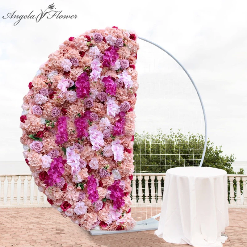Semicircular de orquídeas rosas de lujo personalizado, arreglo Floral,  decoración de arco de boda, telón de fondo de flores, accesorios de  escenario para fiesta, escaparate|Flores artificiales y secas| - AliExpress
