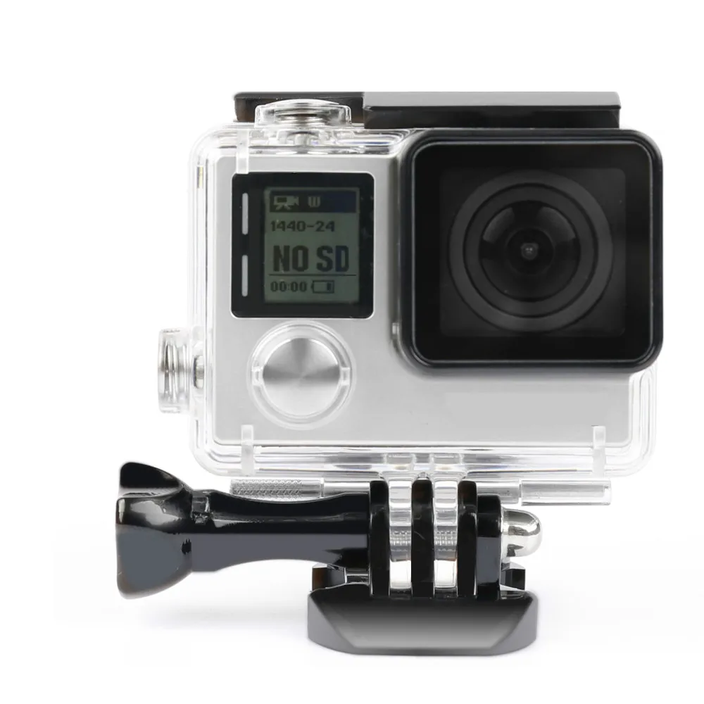 Go Pro аксессуары водонепроницаемый корпус чехол для Gopro Hero 3+(Plus)/4 подводный дайвинг Защитная крышка протектор
