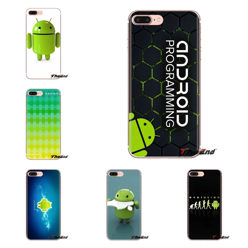 Phone Shell Cases Green Android Robot Logo For Samsung Galaxy S2 S3 S4 S5 MINI S6 S7 edge S8 S9 Plus Note 2 3 4 5 8 Coque Fundas |