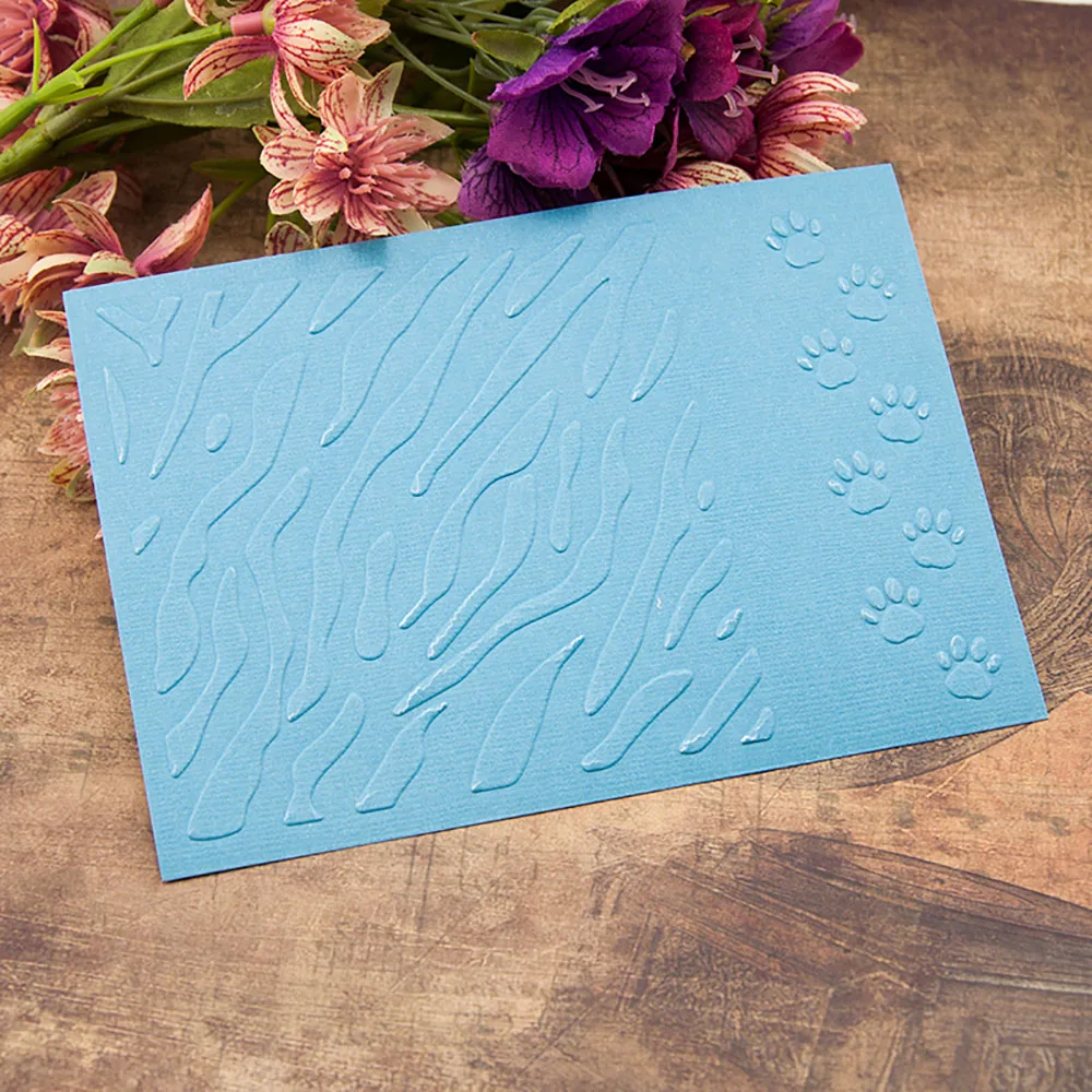 

Lychee Life DIY Footprint Shaped Embossing Template Creative Embossing Folders For Nail Art Printing Decoration