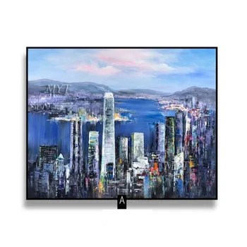 

The Beautiful City Is Surrounded By Mountains And Lakes Handpainted Wall Art Home Decor Picture Modern Oil Painting On Canvas